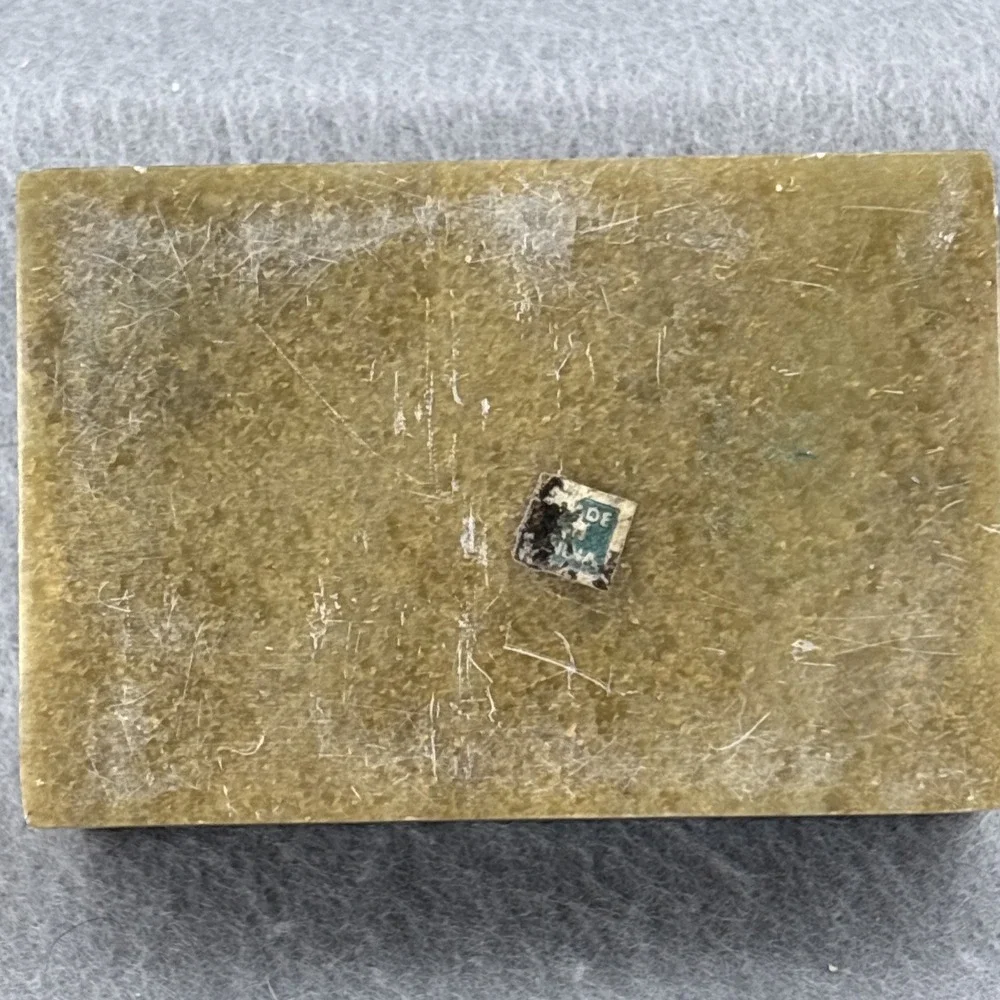 Vintage Soap Stone With‎ Inlaid Floral Mother Of Pearl Trinket Box Square w/ Lid